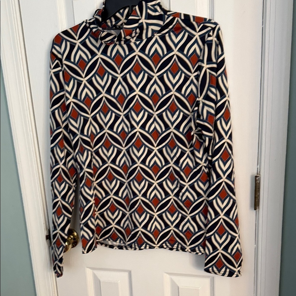 Jules & Leopold Navy and Red Geometric Top